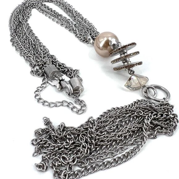 NWT Chico’s Fringe Pendant twisted layered chain - Picture 1 of 10